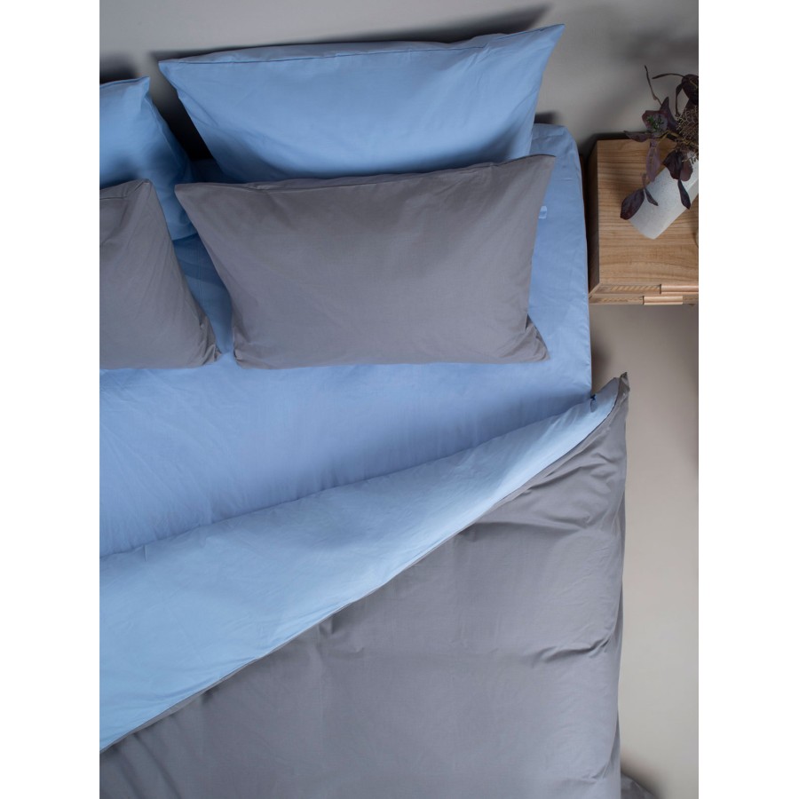 Σετ Σεντόνια Menta 207 Grey-Blue Διπλό με λάστιχο (150x200+30)