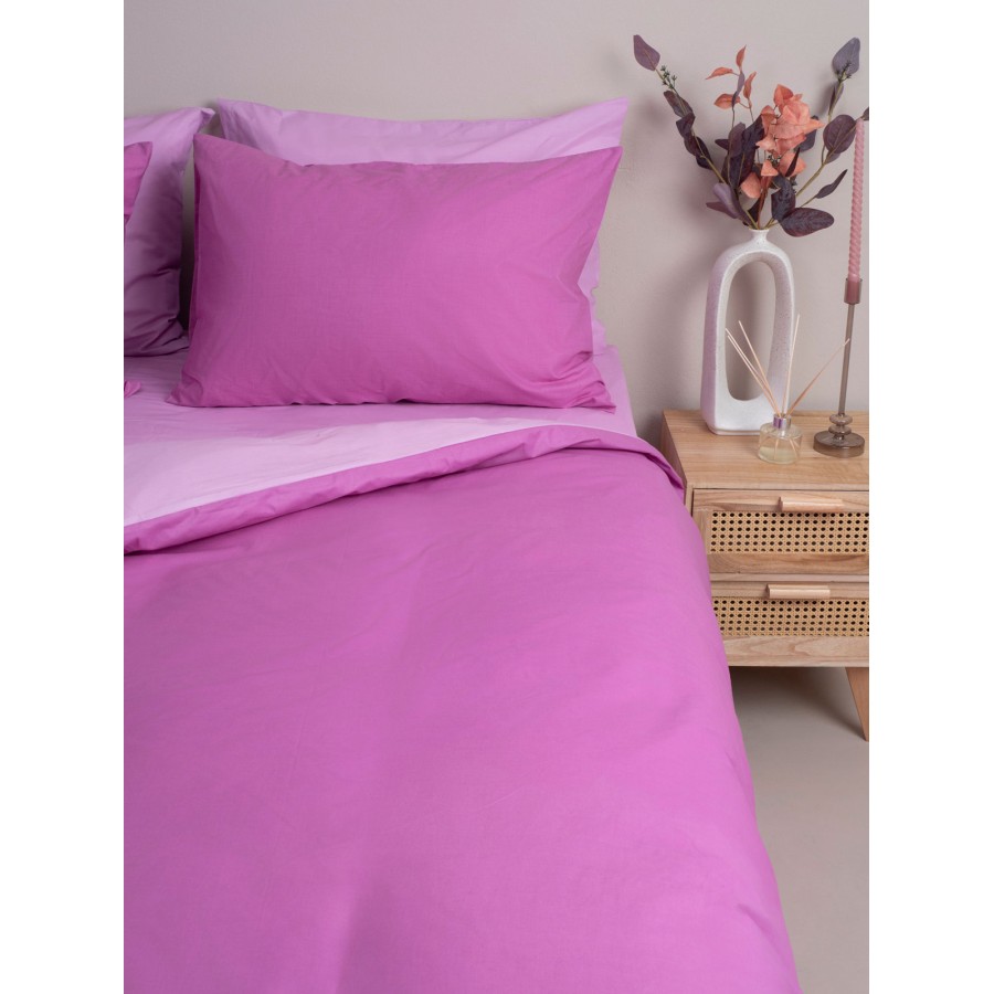 Σετ Σεντόνια Menta 201 Mauve-Lila Μονό με λάστιχο (100x200+30)