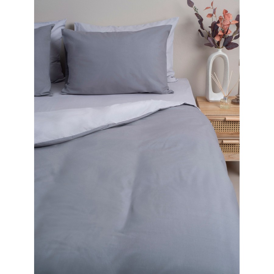 Σετ Σεντόνια Menta 203 Dark Grey Μονό με λάστιχο (100x200+30)