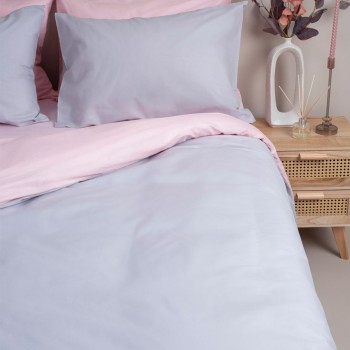 Σετ Σεντόνια Menta 205 Grey-Pink Μονό με λάστιχο (100x200+30)