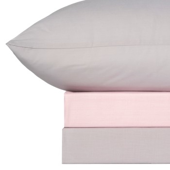 Σετ Σεντόνια Menta 205 Grey-Pink Μονό με λάστιχο (100x200+30)