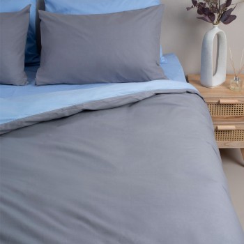 Σετ Σεντόνια Menta 207 Grey-Blue Μονό με λάστιχο (100x200+30)