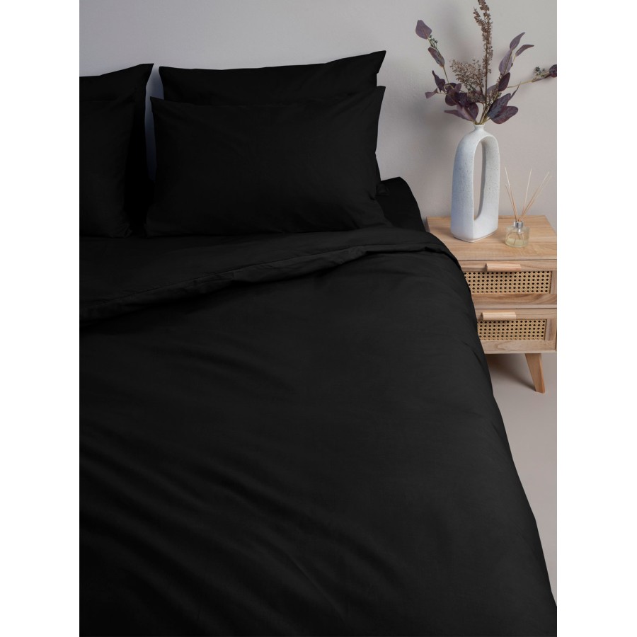 Σετ Σεντόνια Menta 208 Black Υπέρδιπλο με λάστιχο (170x200+30)