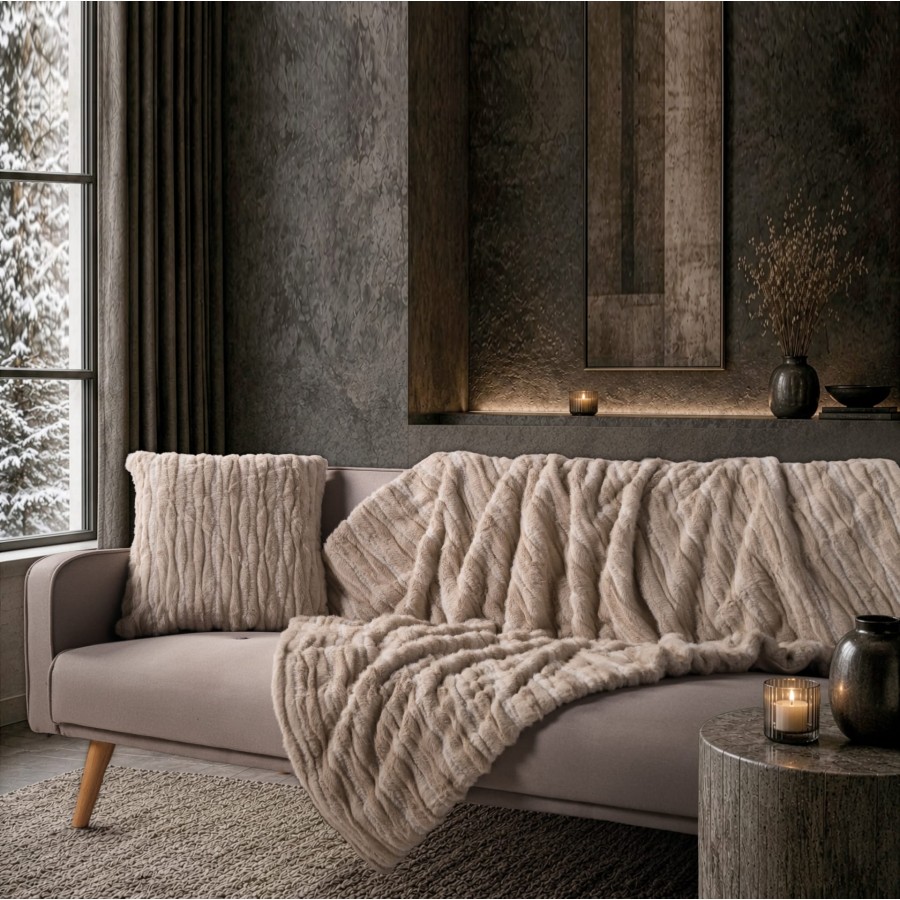 Διακοσμητικό Ριχτάρι Tiger  02 Beige - 130 x 170 cm
