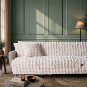 Ριχτάρι Αντιολισθητικό  Haaland 01 Ivory - Τριθέσιο 180x300cm