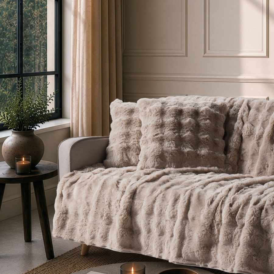 Ριχτάρι Αντιολισθητικό  Haaland 02 Beige - Τριθέσιο 180x300cm