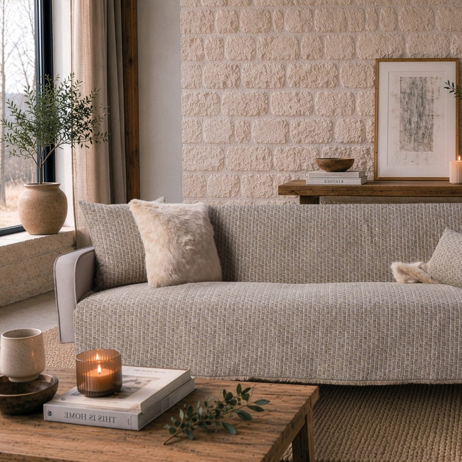 Ριχτάρι  Joliet 08 khaki - Τριθέσιο 180x300cm