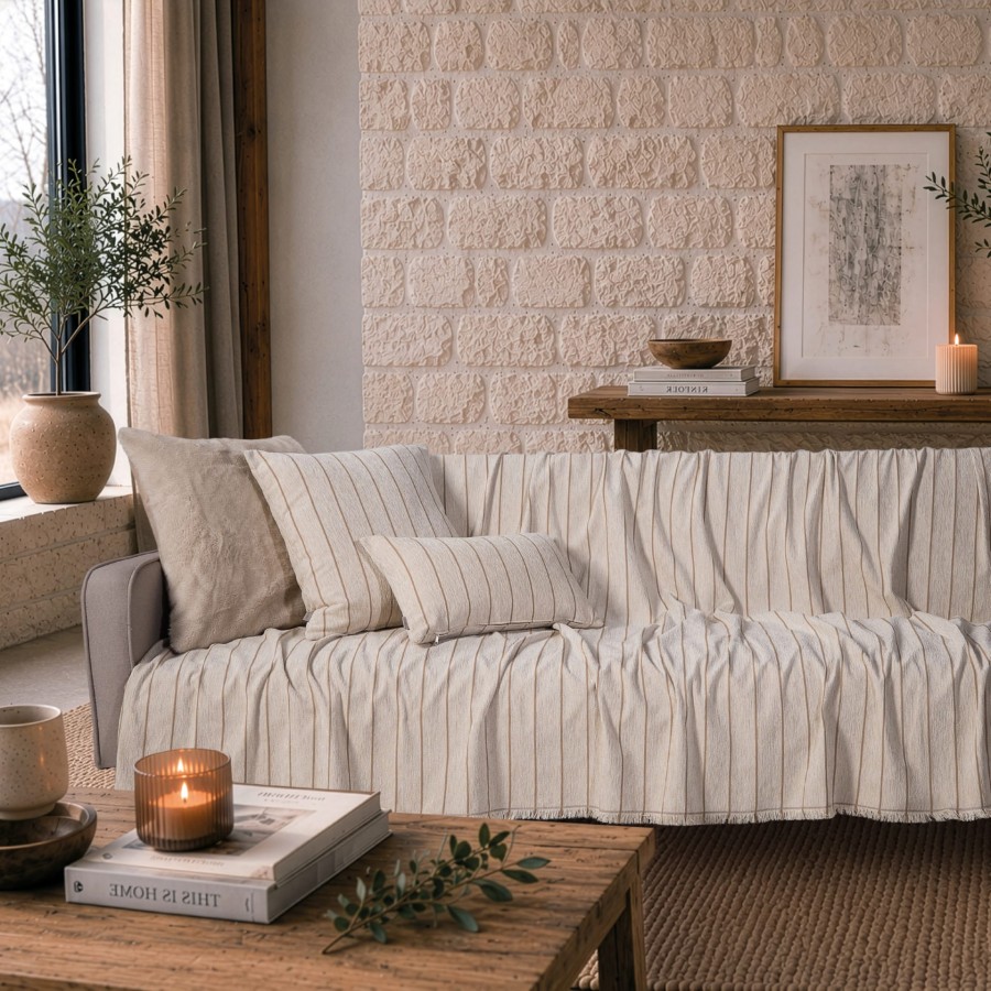 Ριχτάρι Macon 01 Natural Beige - Τριθέσιο 180x300cm