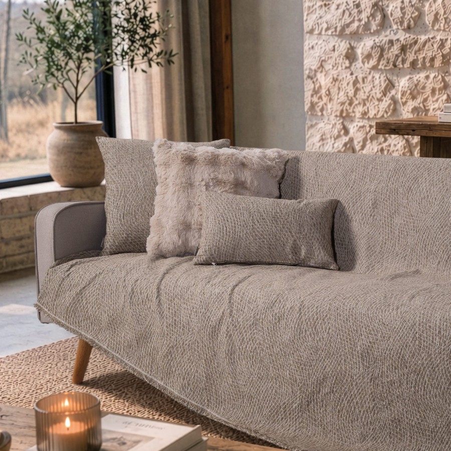 Ριχτάρι Norman 03 Light Brown - Τριθέσιο 180x300cm