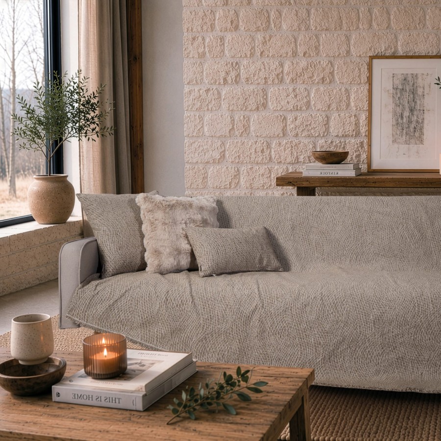 Ριχτάρι Norman 03 Light Brown - Τριθέσιο 180x300cm