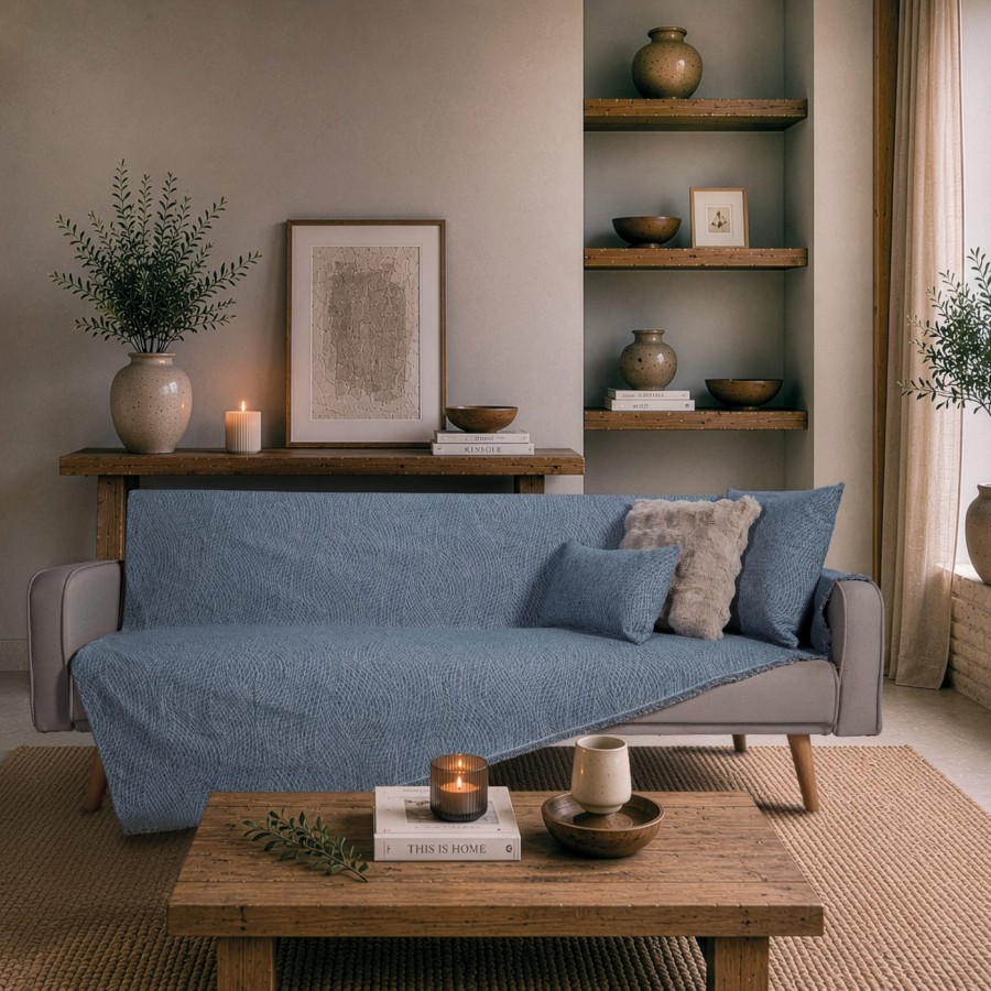 Ριχτάρι Norman 04 Denim Blue - Τριθέσιο 180x300cm