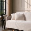 Ριχτάρι Αντιολισθητικό Αδιάβροχο Pearl  01 Ivory - Τριθέσιο 180x300cm
