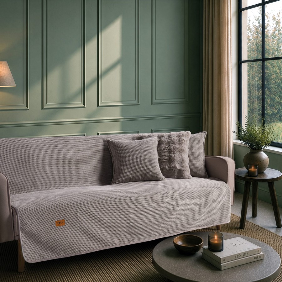 Ριχτάρι Αντιολισθητικό Αδιάβροχο Pearl 11 Grey - Τριθέσιο 180x300cm