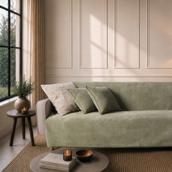 Ριχτάρι Αντιολισθητικό Αδιάβροχο Pearl  15 Sage Green - Μονοθέσιο 180x150cm