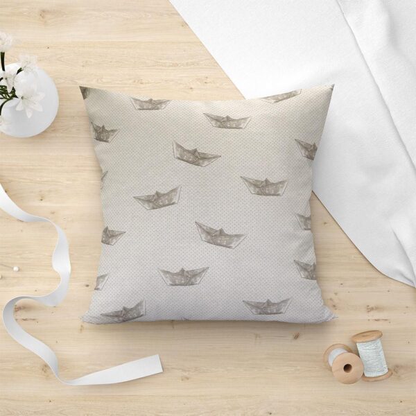 LINO ΜΑΞΙΛΑΡΟΘΗΚΗ PAPER BOAT 801 GREY 45X45 Lino shopinhome