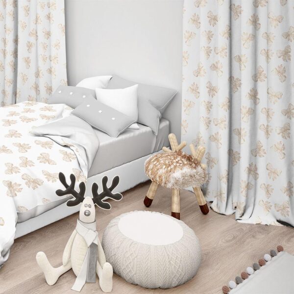 LINO ΚΟΥΡΤΙΝΑ ELLIE 101 ΜΕ ΤΡΕΣΑ BEIGE 135X270 shopinhome shopinhome