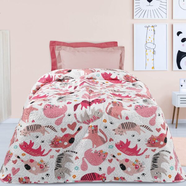 DAS KIDS ΚΟΥΒΕΡΛΙ ΜΟΝΟ 4856 ΛΕΥΚΟ, ΡΟΖ, ΦΟΥΞΙΑ shopinhome shopinhome