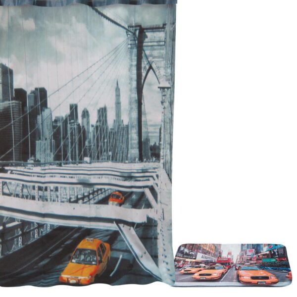 DAS HOME ΚΟΥΡΤΙΝΑ ΜΠΑΝΙΟΥ+ΤΑΠΕΤΟ ΣΧ.1025 ΓΚΡΙ, ΚΙΤΡΙΝΟ shopinhome shopinhome