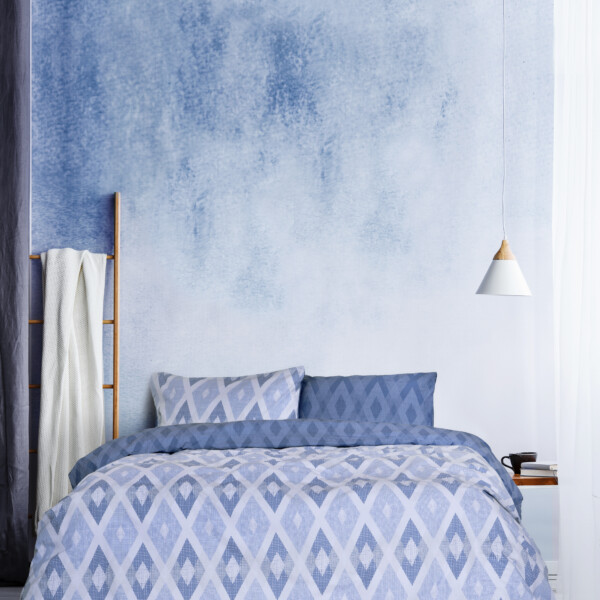 Kocoon Home Κουβερλί Υπέρδιπλο – Rombus Blue Μπλε   220×245 shopinhome shopinhome