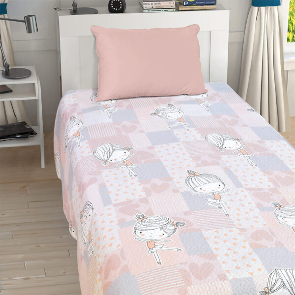 LINO ΚΟΥΒΕΡΛΙ GIRLY PINK-GREY  160X220 shopinhome shopinhome
