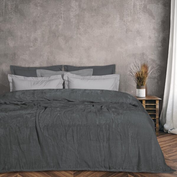 DAS HOME ΚΟΥΒΕΡΤΑ VELOUR ΥΠΕΡΔΙΠΛΗ 1343 ΓΡΑΦΙΤΗΣ shopinhome shopinhome
