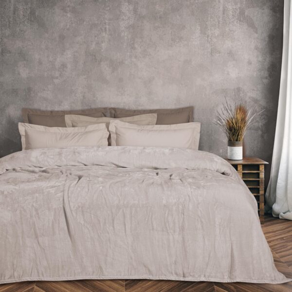 DAS HOME ΚΟΥΒΕΡΤΑ VELOUR ΥΠΕΡΔΙΠΛΗ 1345 ΜΠΕΖ shopinhome shopinhome