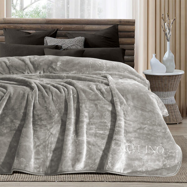 LINO ΚΟΥΒΕΡΤΑ VELLUT GREY 220X240 shopinhome shopinhome LINO ΚΟΥΒΕΡΤΑ VELLUT GREY 220X240 shopinhome shopinhome