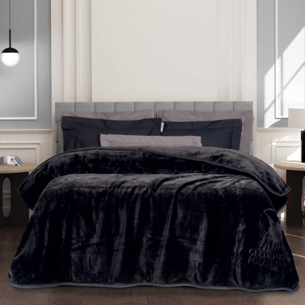 GREENWICH POLO CLUB ΚΟΥΒΕΡΤΑ VELOUR ΜΟΝΗ 3440 ΜΑΥΡΟ shopinhome shopinhome