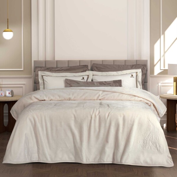 GREENWICH POLO CLUB ΚΟΥΒΕΡΤΑ VELOUR ΥΠΕΡΔΙΠΛH 3441 ΛΕΥΚΟ shopinhome shopinhome