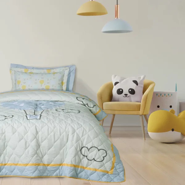 DAS KIDS ΚΟΥΒΕΡΛΙ ΜΟΝΟ 4880 ΓΑΛΑΖΙΟ, ΚΙΤΡΙΝΟ, ΜΕΝΤΑ shopinhome shopinhome