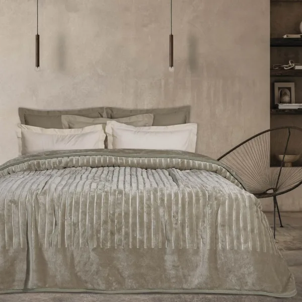 DAS HOME ΚΟΥΒΕΡΤΑ VELOUR ΥΠΕΡΔΙΠΛΗ 1350 TAUPE shopinhome shopinhome