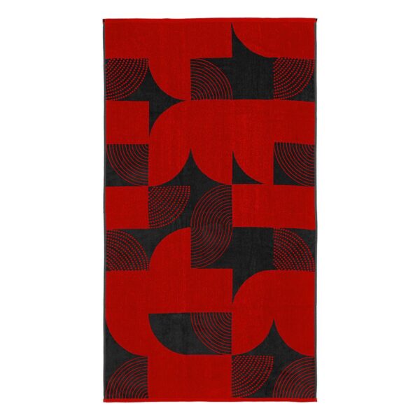 LINO ΠΕΤΣΕΤΑ ΘΑΛΑΣΣΗΣ GEOMETRICO DGREY-RED 86X160 shopinhome shopinhome