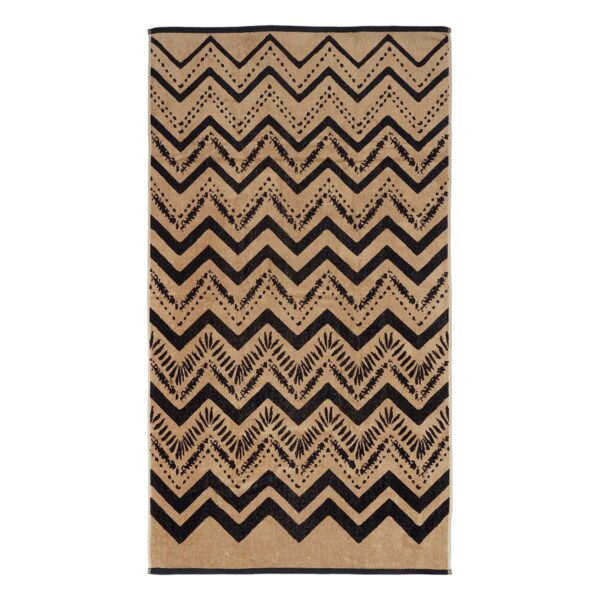LINO ΠΕΤΣΕΤΑ ΘΑΛΑΣΣΗΣ ZIGZAGE BROWN 86X160 shopinhome shopinhome