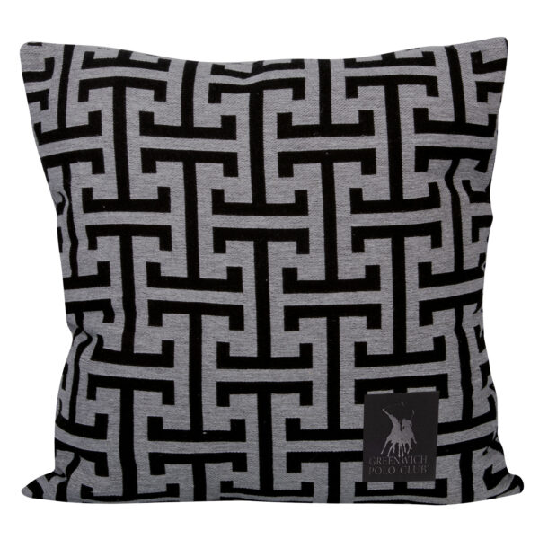 GREENWICH POLO CLUB ΔΙΑΚΟΣΜΗΤΙΚΟ ΜΑΞΙΛΑΡΙ 40X40 3901 ΓΚΡΙ, ΜΑΥΡΟ shopinhome shopinhome