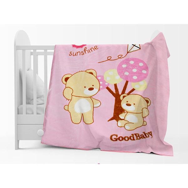 Κουβέρτα Βελουτέ Κούνιας 682 Pink 110×140 shopinhome shopinhome