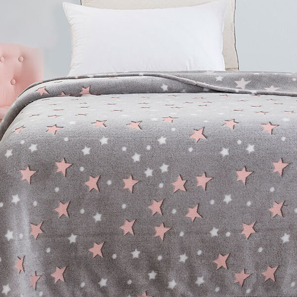 Κουβέρτα φωσφοριζέ κούνιας Stars Pink 110×140 shopinhome shopinhome