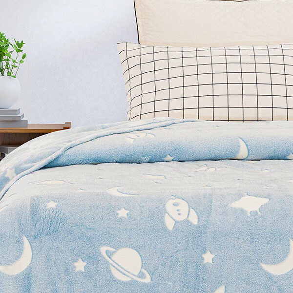 Κουβέρτα φωσφοριζέ αγκαλιας Space Blue 80×90 shopinhome shopinhome