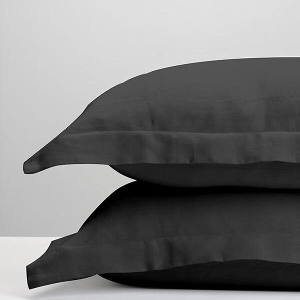 Μαξιλαροθήκες Oxford Satin Dark Grey 50×70 shopinhome shopinhome