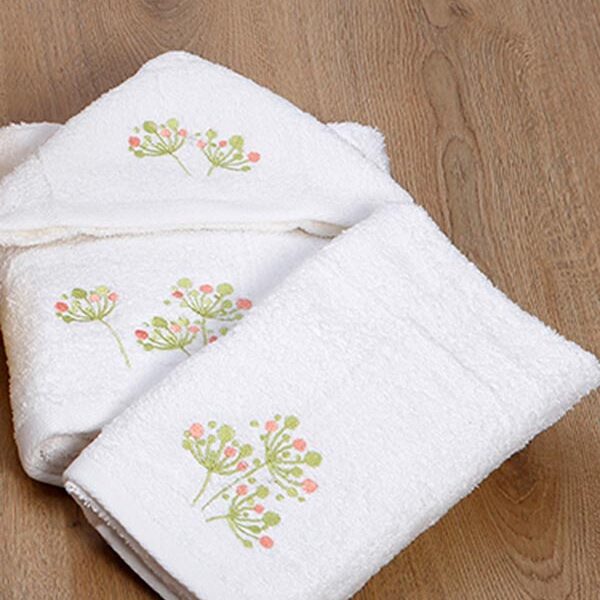 Σετ πετσέτες κεντητές 24 White shopinhome shopinhome