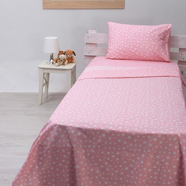 Σετ Σεντόνια cotton feelings 22 Pink Μονό (165×270) shopinhome shopinhome