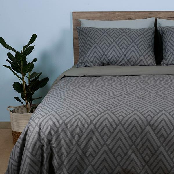 Σετ Σεντόνια Cotton Feelings 2036 Grey Υπέρδιπλο (235×270) shopinhome shopinhome