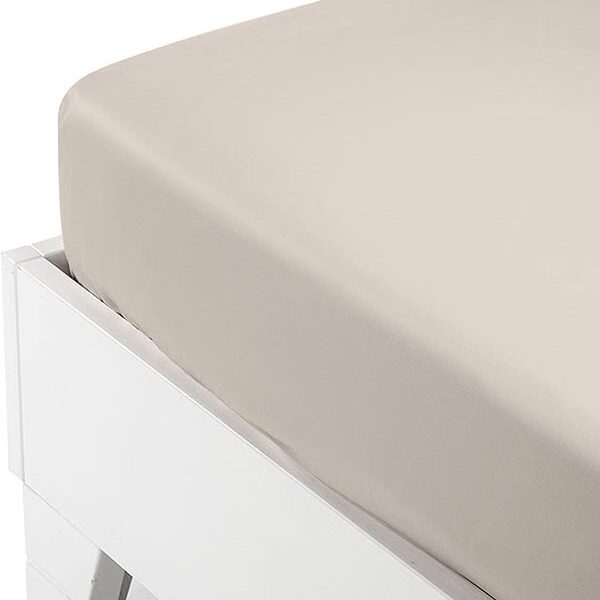 Κατωσέντονο Satin με λάστιχο Beige Υπέρδιπλο (180×200+40) shopinhome shopinhome