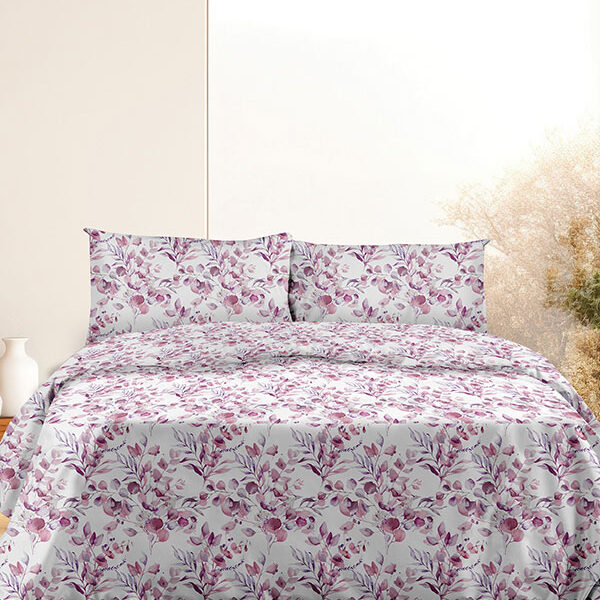 Σετ Σεντόνια Flannel 932 Lila Μονό με λάστιχο(105×205+30) shopinhome shopinhome