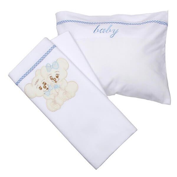 Σεντόνια κεντητά κούνιας Couple 06 Blue Κούνιας shopinhome shopinhome