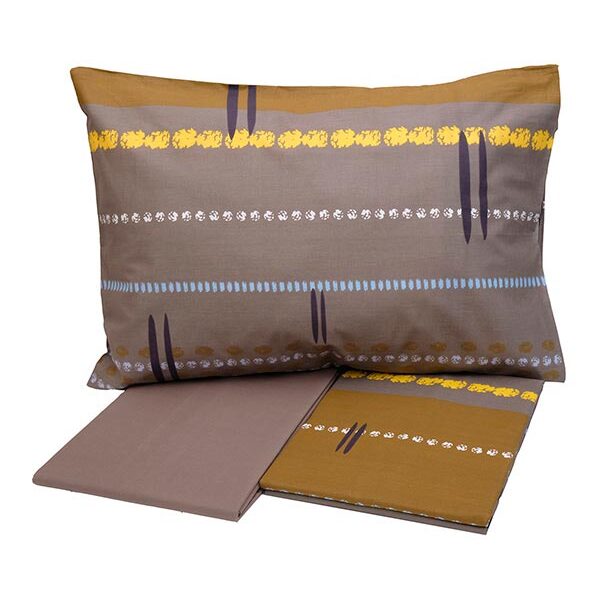Σετ Σεντόνια Cotton Feelings εμπριμέ 2021 Brown Μονό (160×260) shopinhome shopinhome