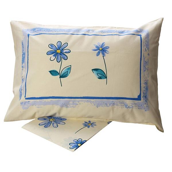 Σετ Σεντόνια Cotton Feelings εμπριμέ 4031 Blue Μονό (160×260) shopinhome shopinhome
