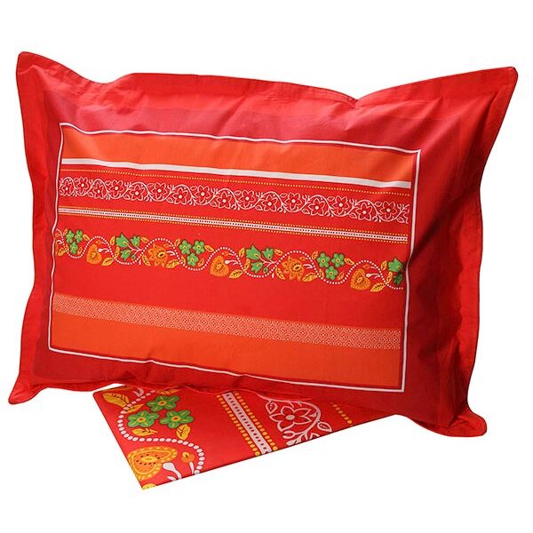 Σετ Σεντόνια Cotton Feelings εμπριμέ 4674 Red Μονό (160×260) shopinhome shopinhome