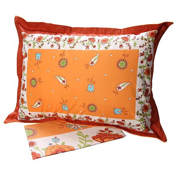 Σετ Σεντόνια Cotton Feelings εμπριμέ 4675 Orange Μονό (160×260) shopinhome shopinhome