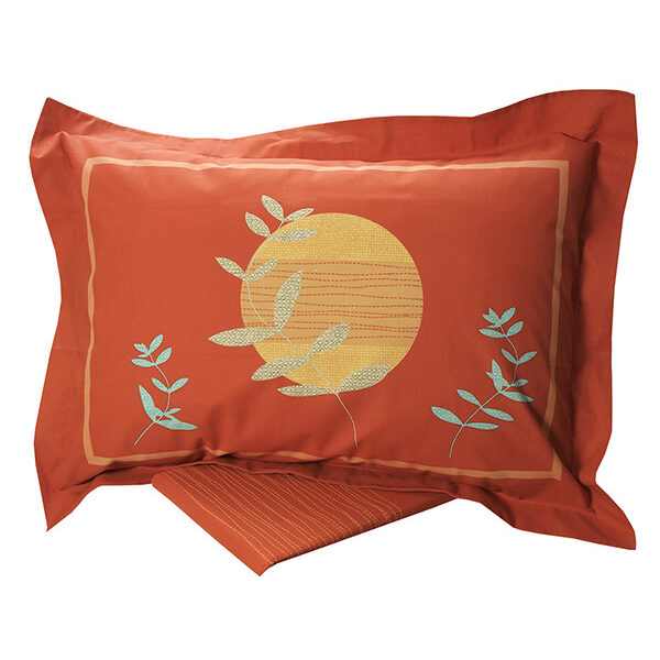 Σετ Σεντόνια Cotton Feelings εμπριμέ 693 Brick Μονό (160×260) shopinhome shopinhome