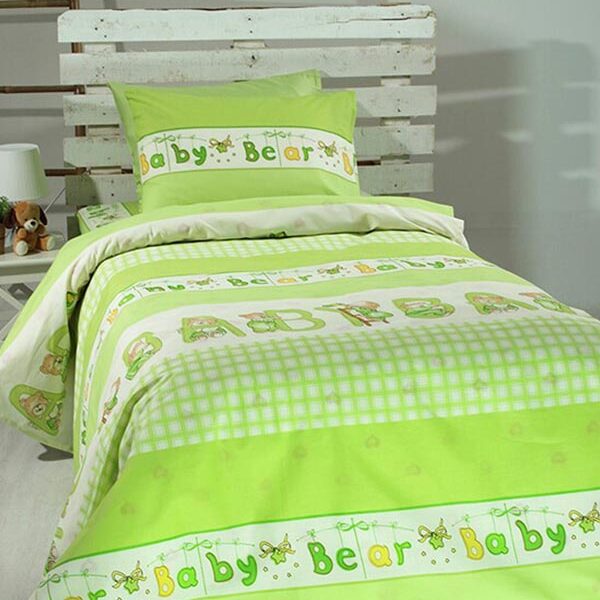 Σετ Σεντόνια Cotton Feelings εμπριμέ 8481 Green Μονό (165×270) shopinhome shopinhome
